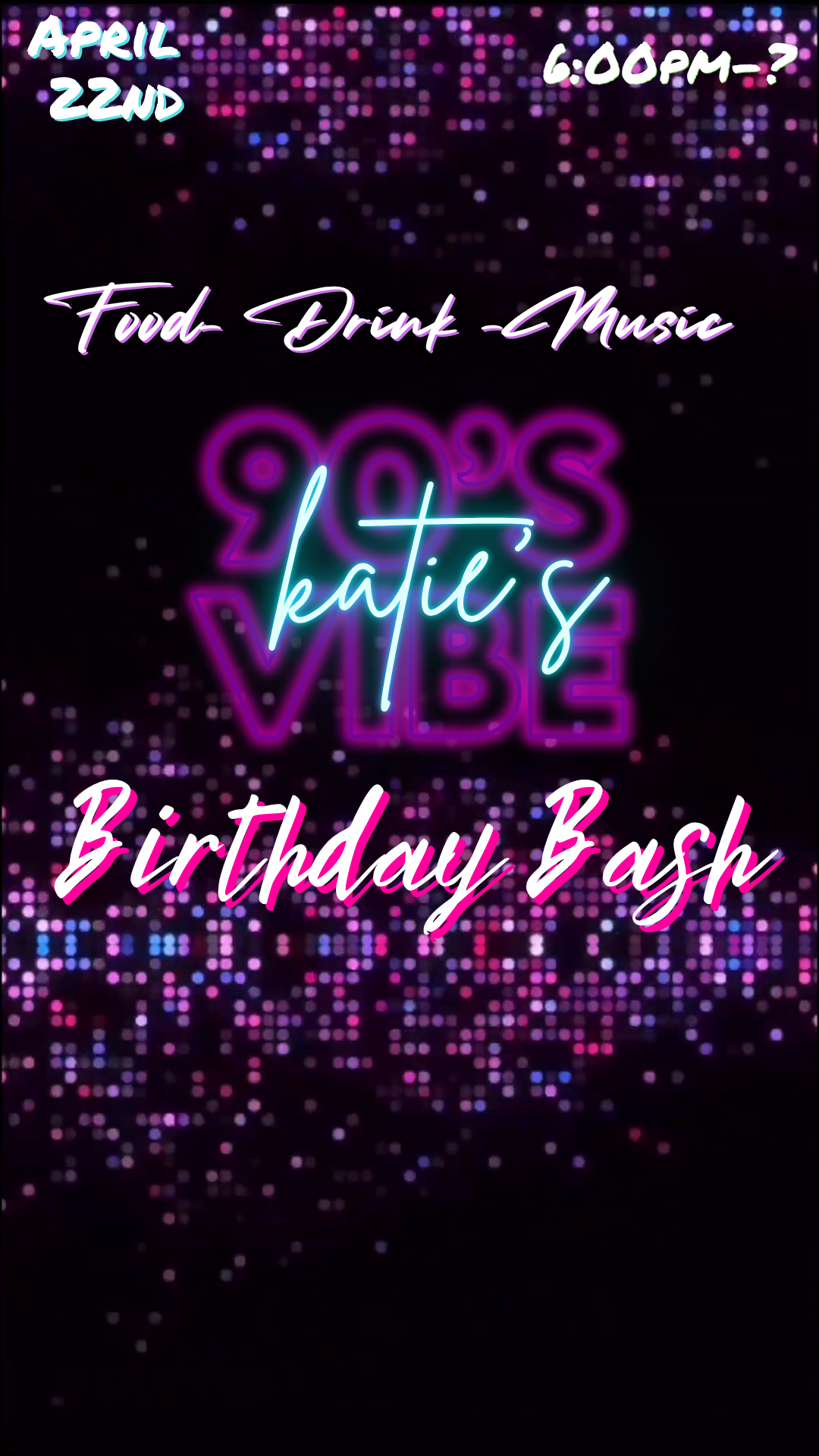 Digital video invitation for 90s themed party