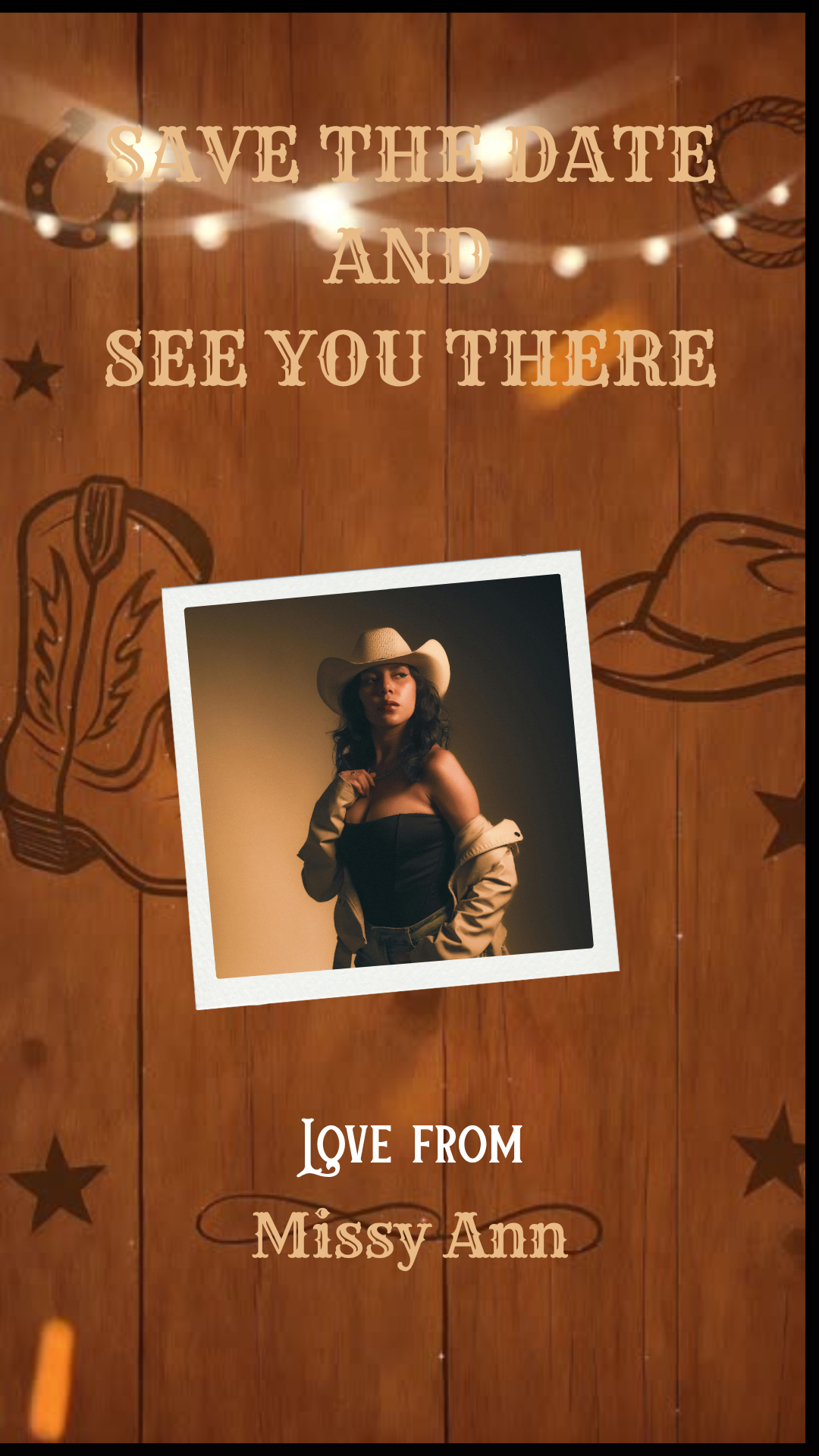 Animated saddle up ranch celebration video invite