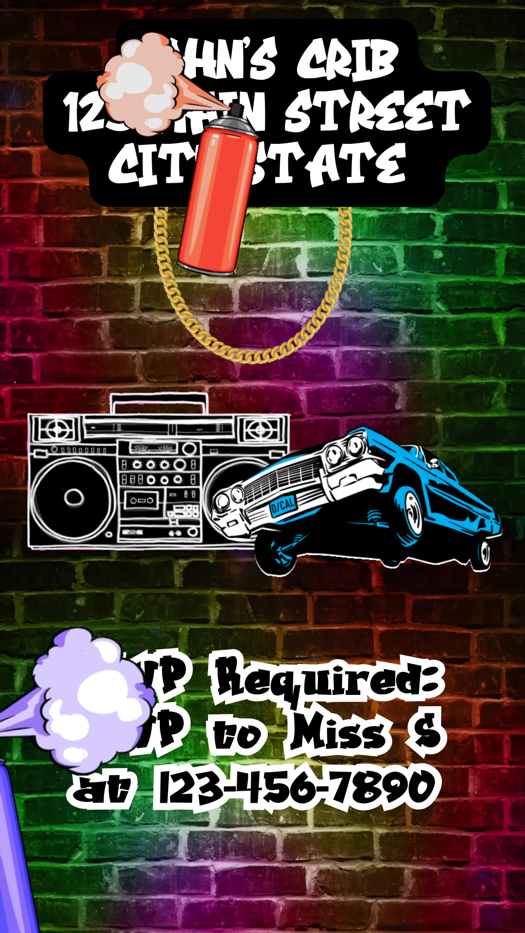 Hip Hop Street Style Video Invitation Social Media Invite