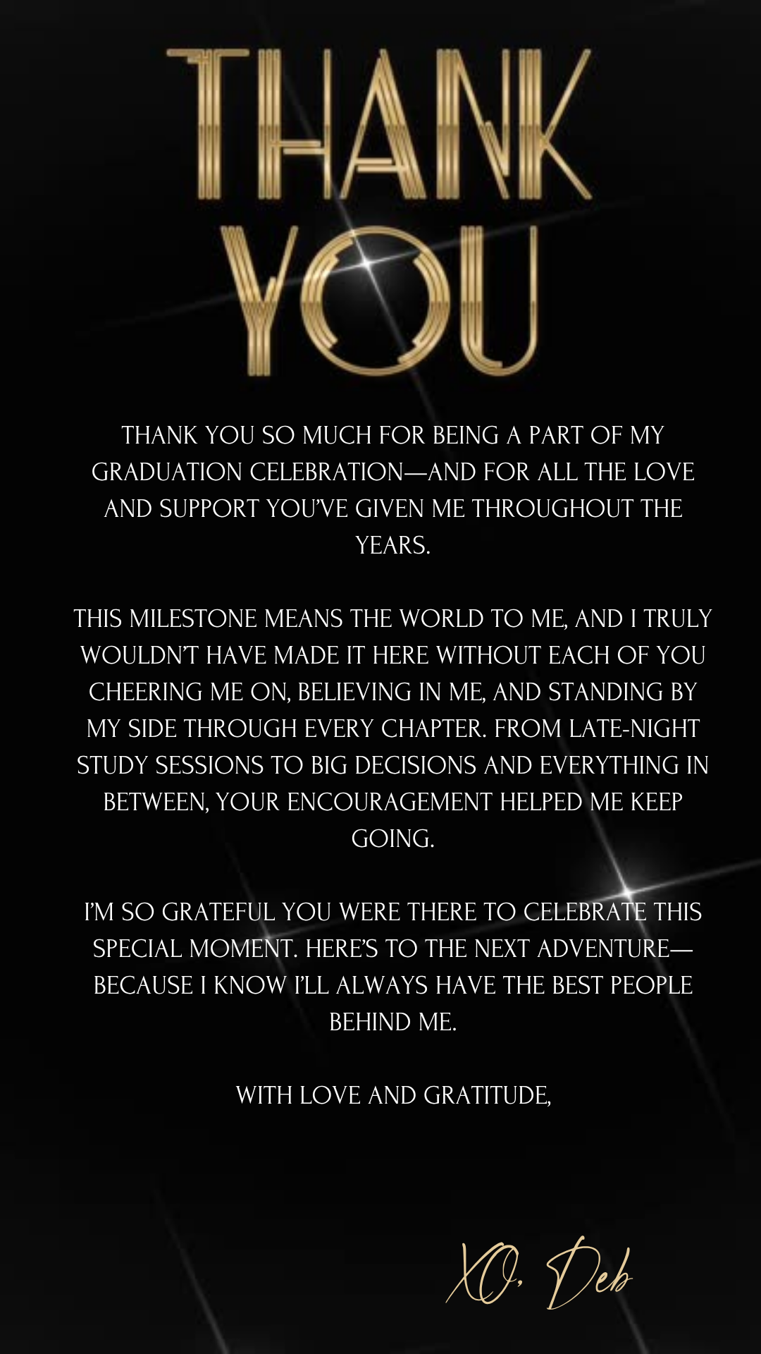 Chic Black & Gold Graduation Party Video Invitation Social Media Invite