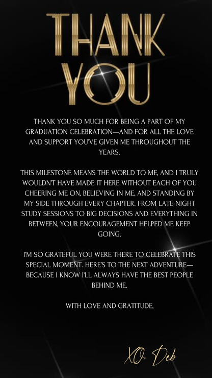 Chic Black & Gold Graduation Party Video Invitation Social Media Invite