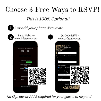 Editable gold disco 30th birthday video invitation displayed on a mobile phone, featuring an animated vertical digital invite with music, created in Canva. This premium video invitation template is designed for sharing by text, email, and social media and works with an interactive RSVP website for easy guest response tracking.