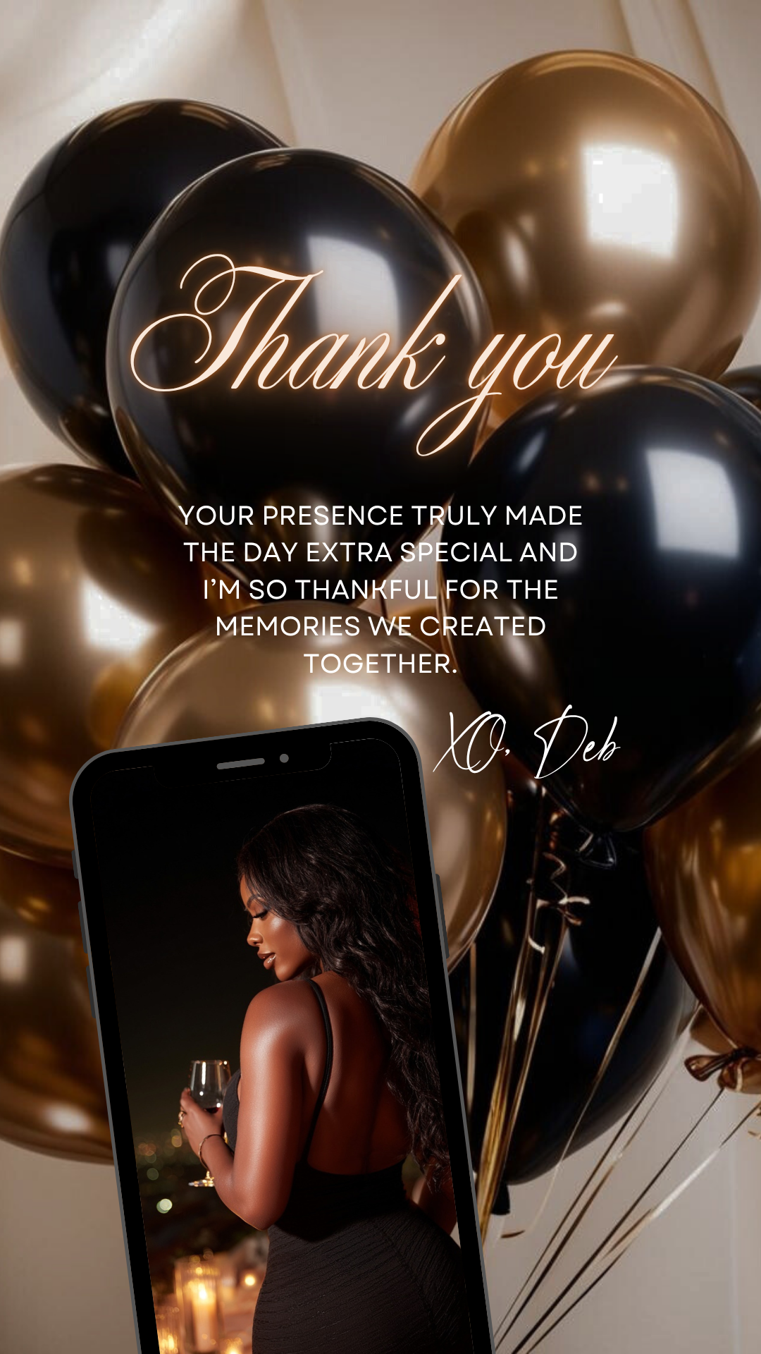 Black and Gold Graduation Video Invite Personalized