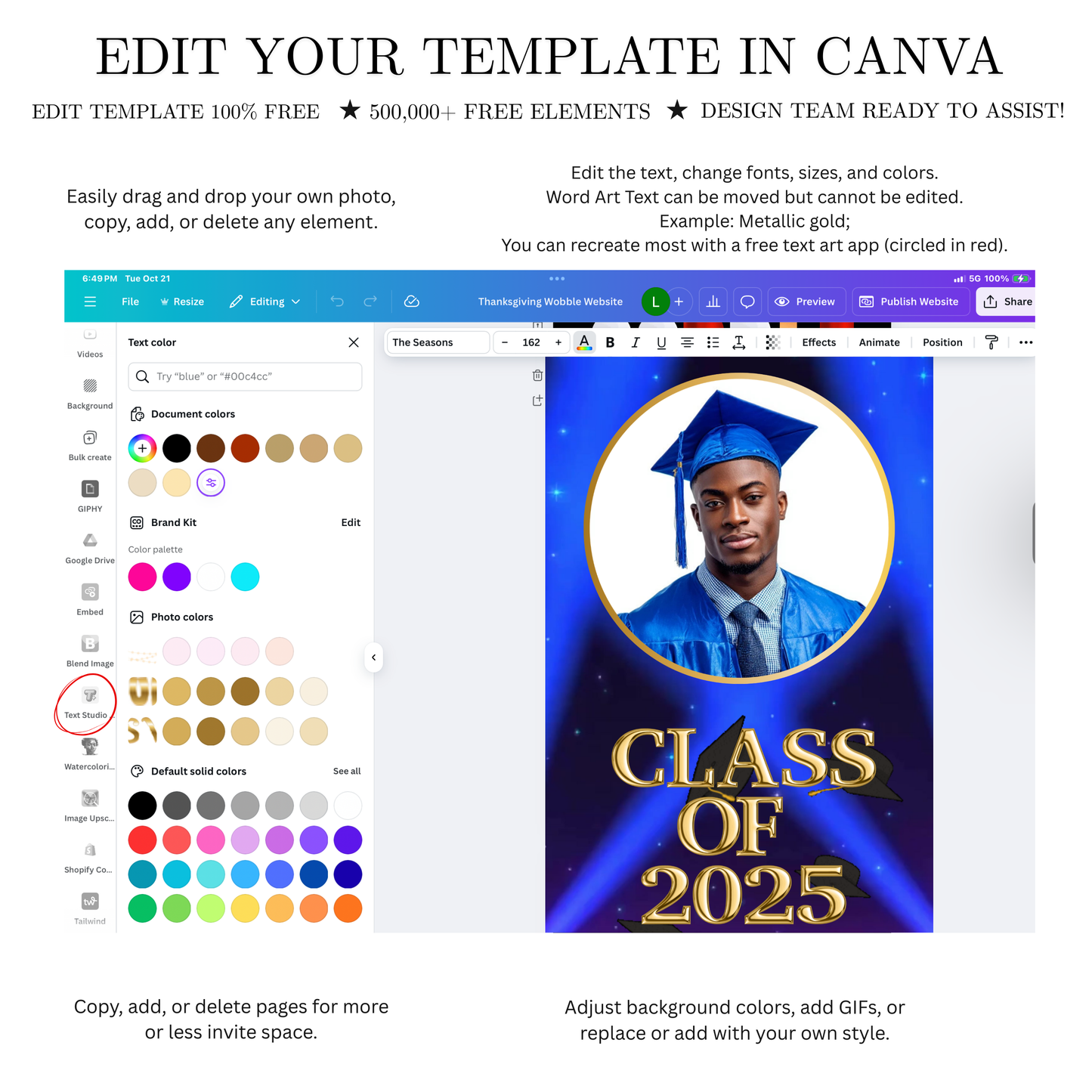 2026 Graduation Video Invitation |Editable Grad Animated Invite | Canva Video Evite Template