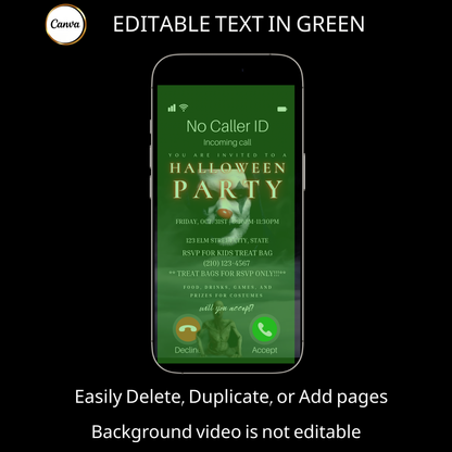 Halloween-Videoeinladung, bearbeitbare Einladung zum Thema „Schrei“
