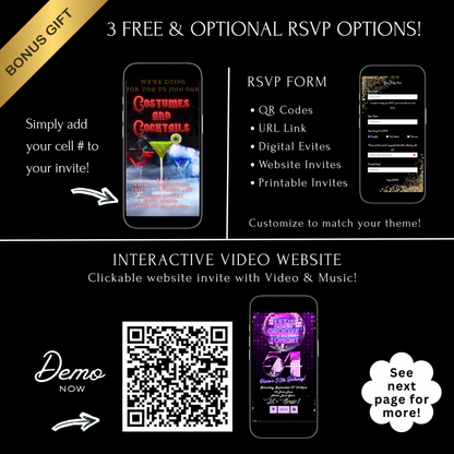 Halloween Video Invitation | Animated Halloween Digital Evite | Editable Canva Invite Template