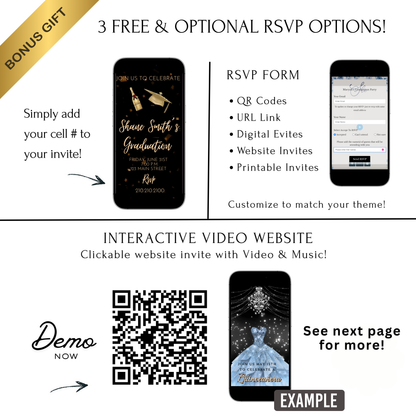 Graduation Video Invitation | Class of 2026 Animated Invite | Editable Canva Template
