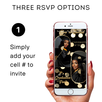 Graduation Party Video Invitation | Class of 2026 Photo Invite | Editable Online RSVP Evite Canva Template