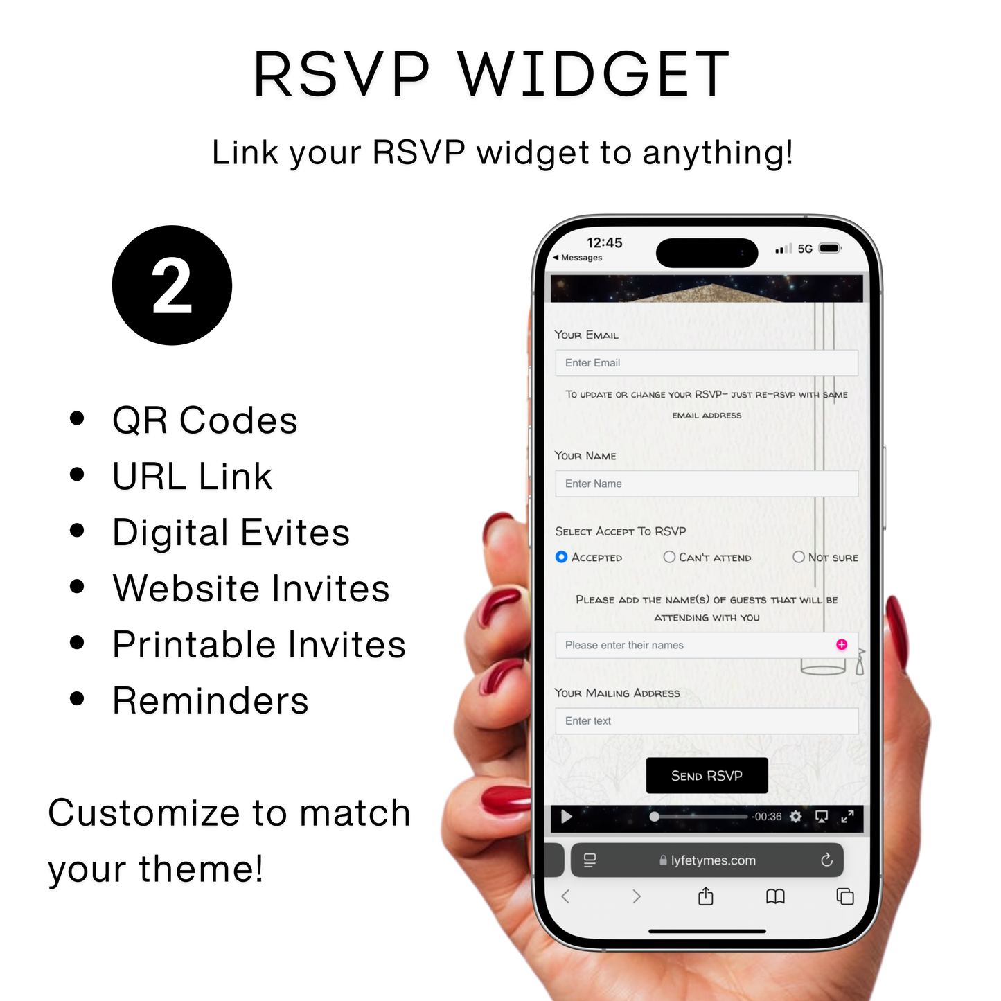 Graduation Party Video Invitation | Black and Gold Graduation RSVP Invite | Editable Online RSVP Evite Canva Template