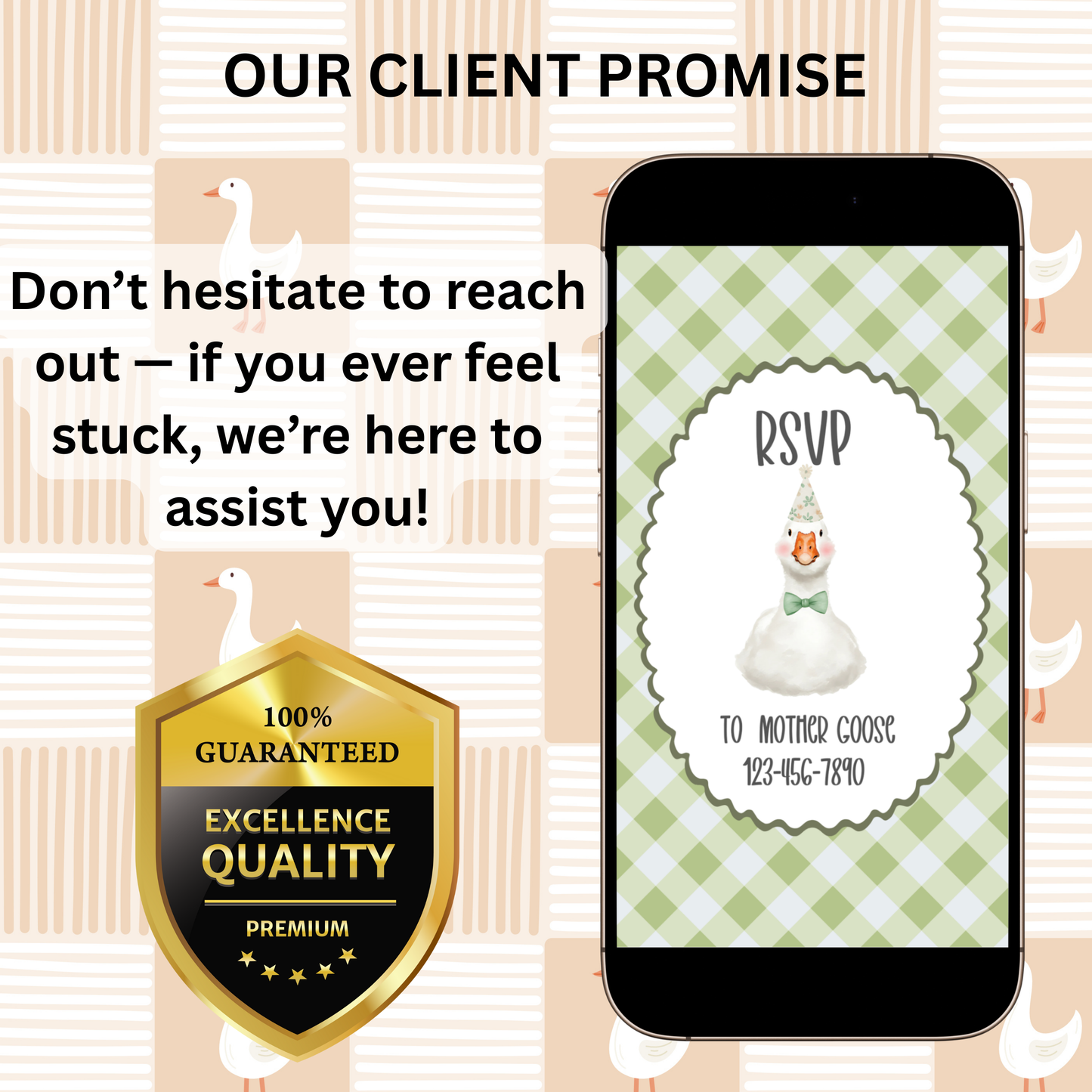 Videoeinladung „Blaue Gans“ | Digitale Einladung zum 1. Geburtstag für Jungen | Online-Vorlage zum Bearbeiten