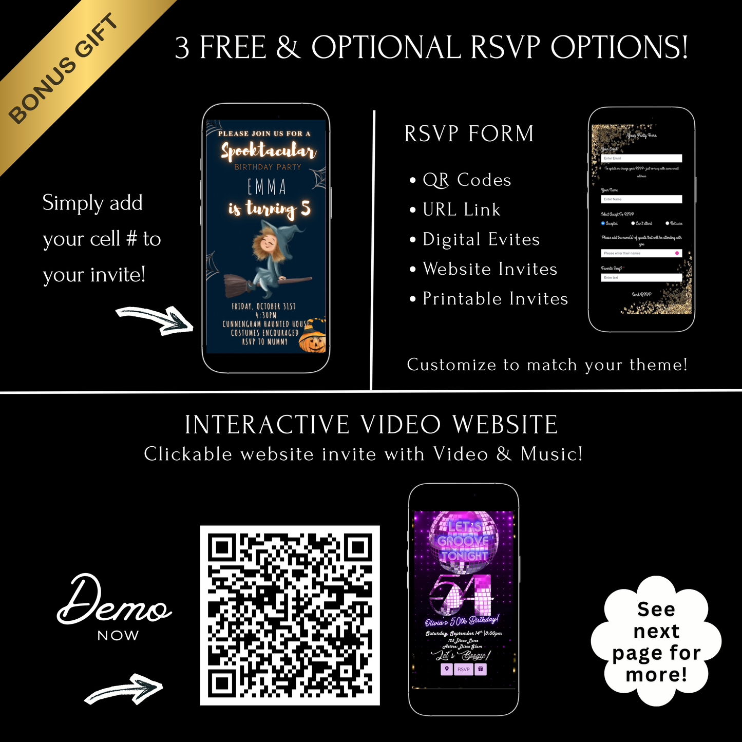 Halloween Video Invitation | Animated Halloween Digital Evite | Editable Canva Invite Template