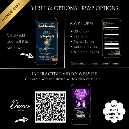 Halloween Video Invitation | Animated Halloween Digital Evite | Editable Canva Invite Template