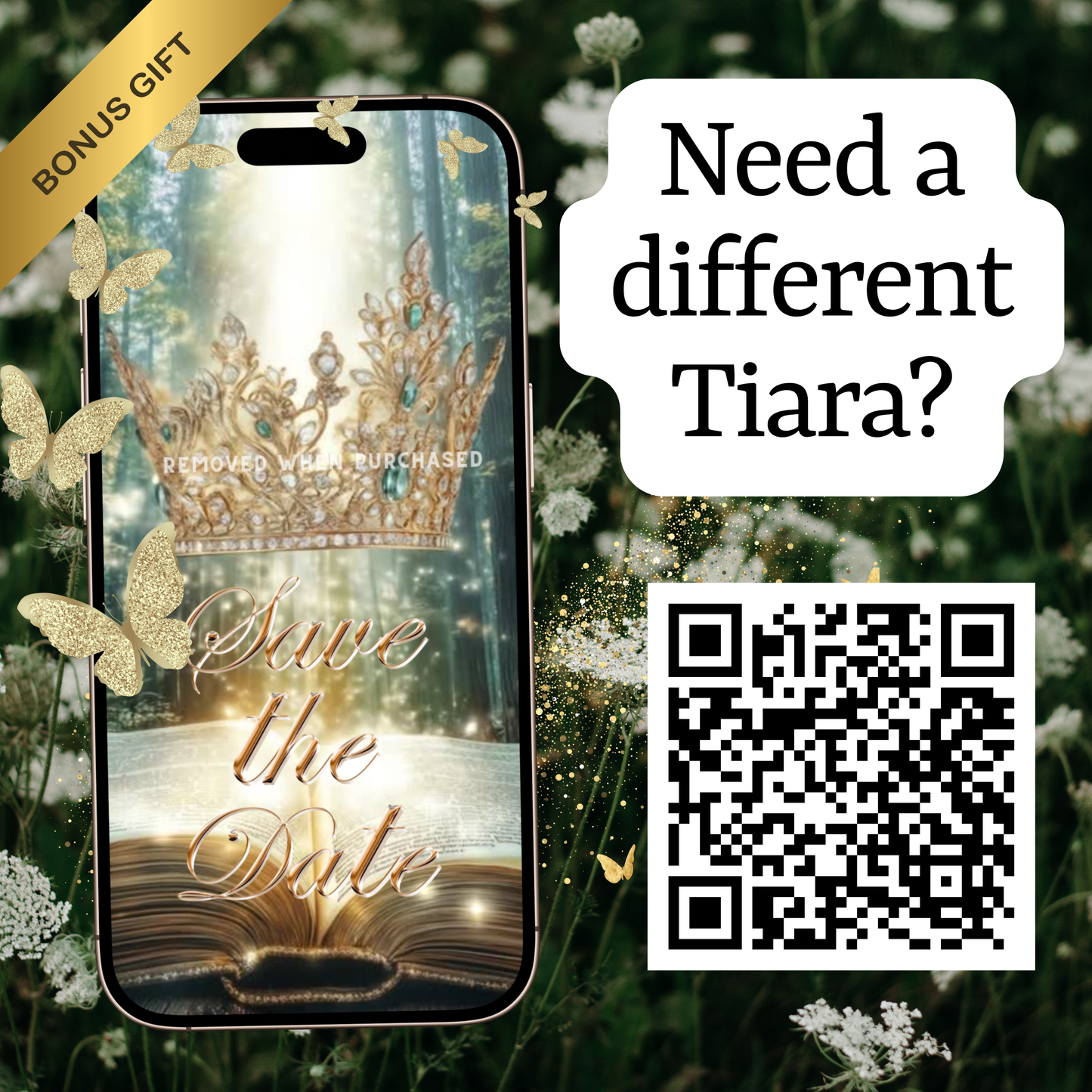 Sage Quinceañera Invitation | Princess Video Invite | Green Sweet 16 Evite | Editable Canva Template