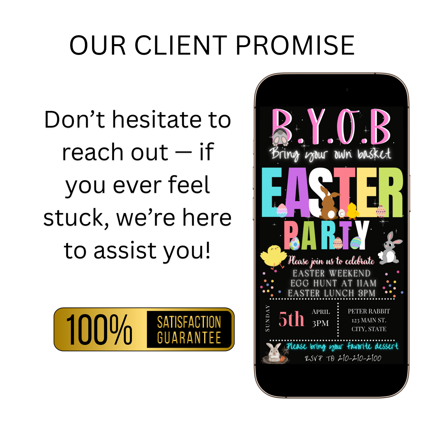 Easter Video Invitation, Easter Egg Hunt Animated Invite, Digital Canva Template