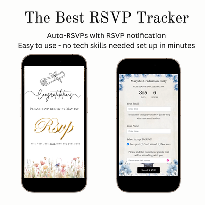 2026 Graduation Website Invitation | Spring Floral Canva Website RSVP Template with Music | Spring Floral for her