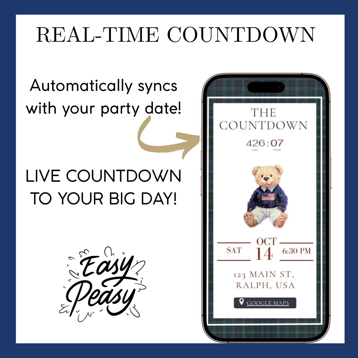 Polo Bear Baby Shower Invitation Website | Animated Baby Shower Invite with Rsvp tracking