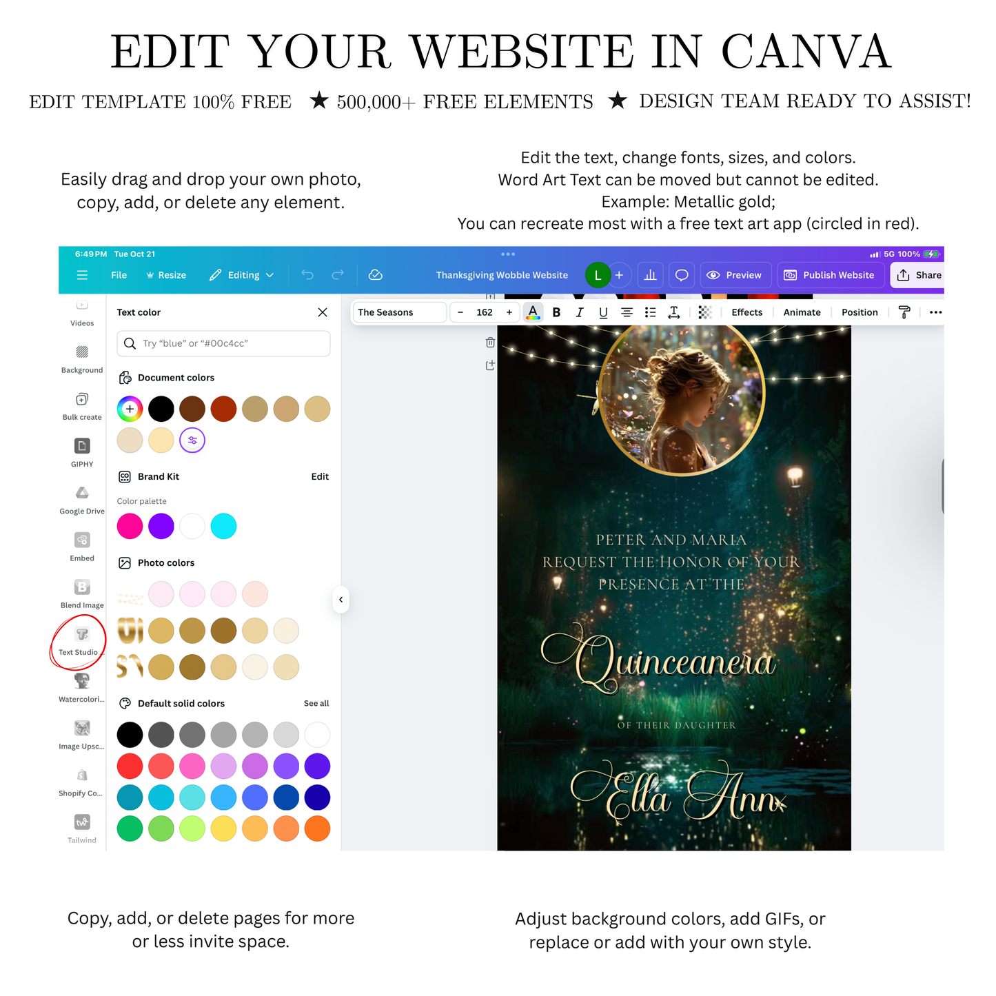 Enchanted Forest Video Invite | Quinceanera Sweet 15 16 Save the Date Evite | Editable Canva Evite Template