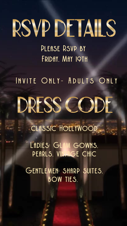 Red carpet premiere digital video invitation