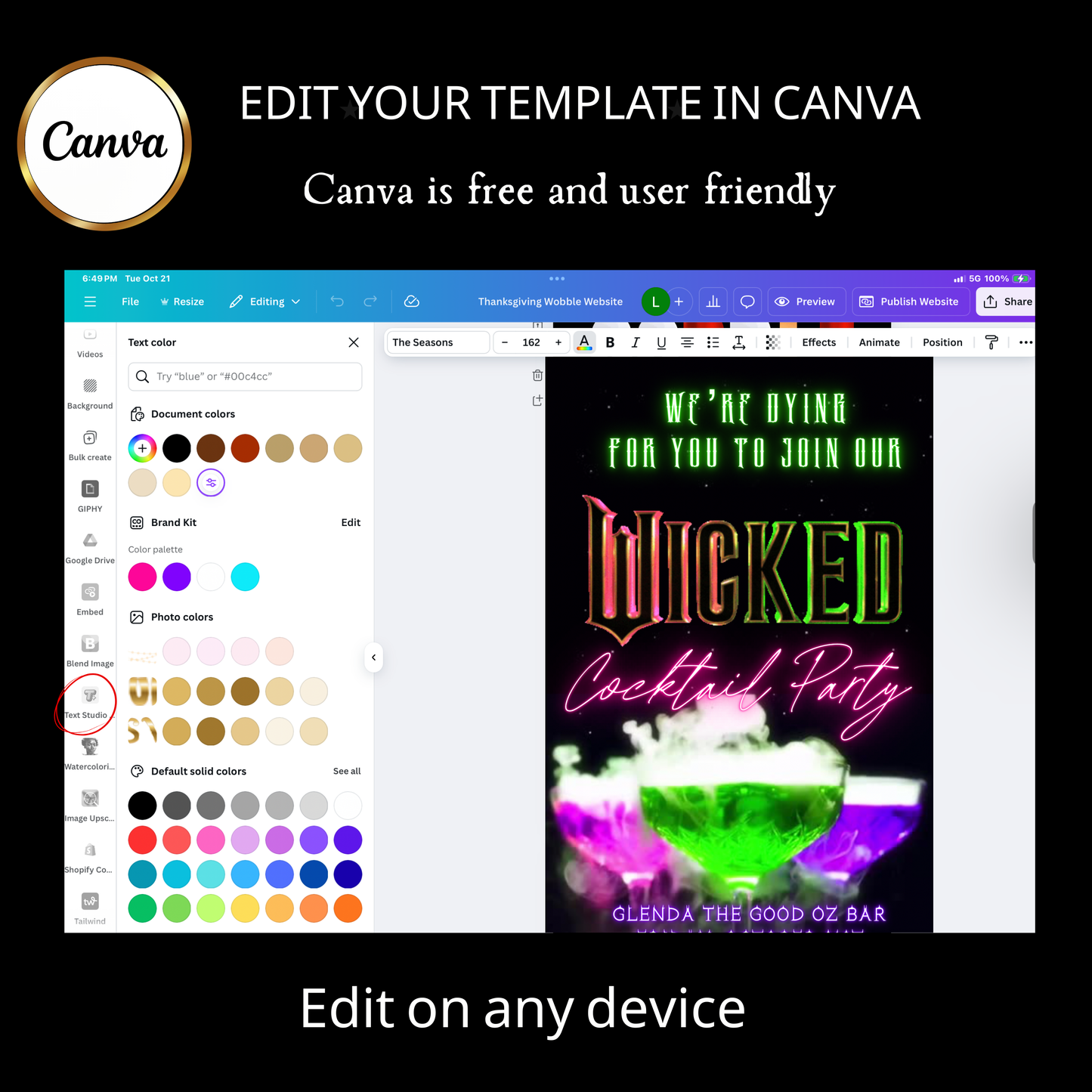 Halloween Video Invitation, Wicked Animated Invite, Editable Halloween Party Mobile Evite
