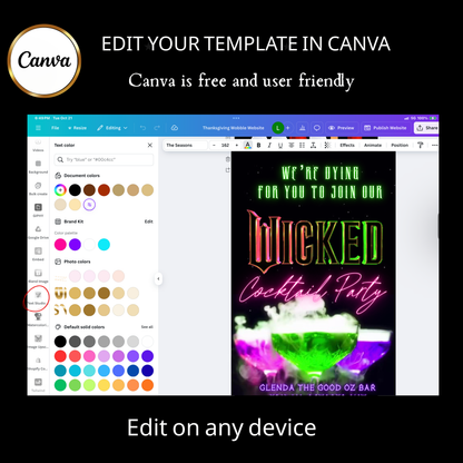 Halloween Video Invitation, Wicked Animated Invite, Editable Halloween Party Mobile Evite