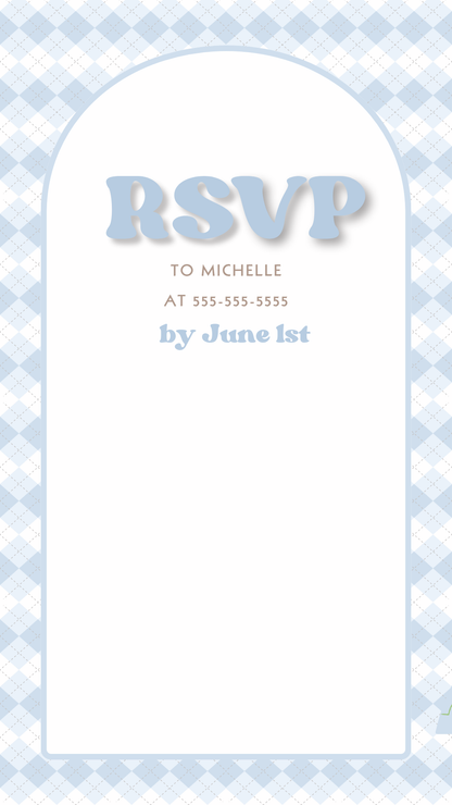 Golf party hole in one digital video invitation