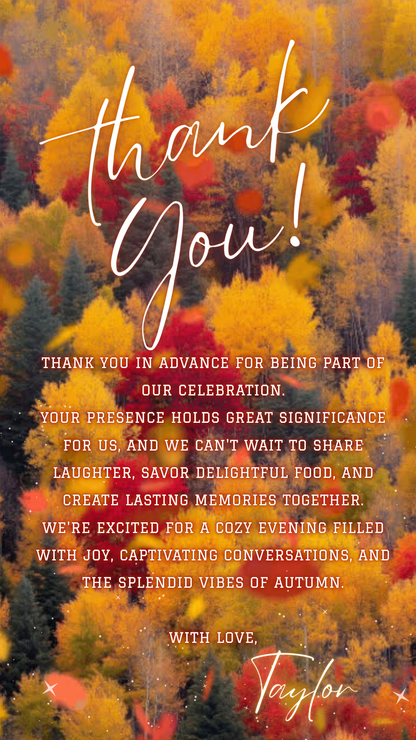 Digital fall foliage truck party video invitation