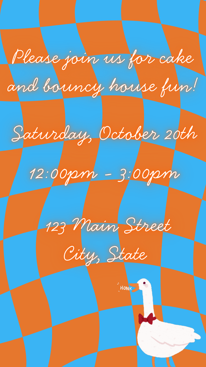 Silly Goose First Birthday Video Invitation