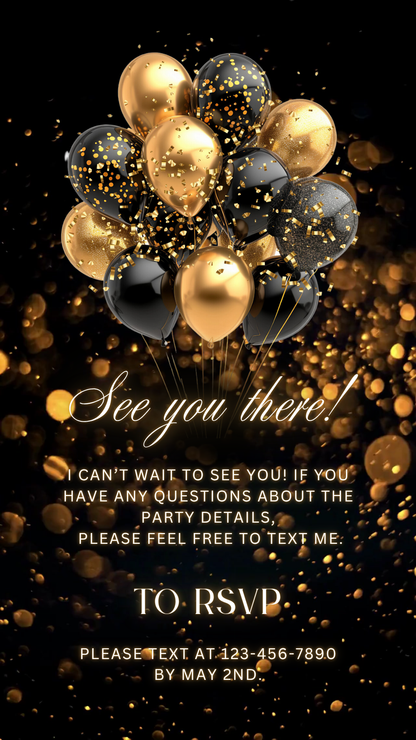 Gold Graduation Party Video Invitation – Class of 2026 Celebration WhatsApp Video
