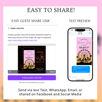 Coachella Video Invitation | Mobile Music Festival RSVP Website Animated Invite | Digital Invite Template