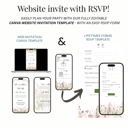 Wildflowers Baby Shower Invite Website with RSVP
