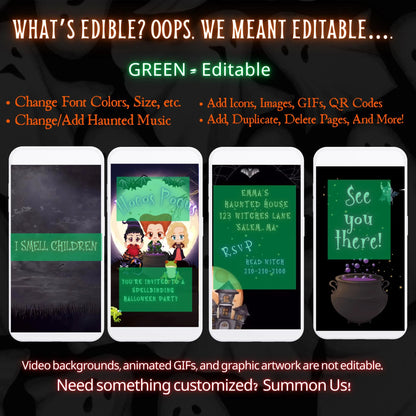 Halloween-Videoeinladung | Animierte digitale Halloween-Einladung | Bearbeitbare Canva-Einladungsvorlage