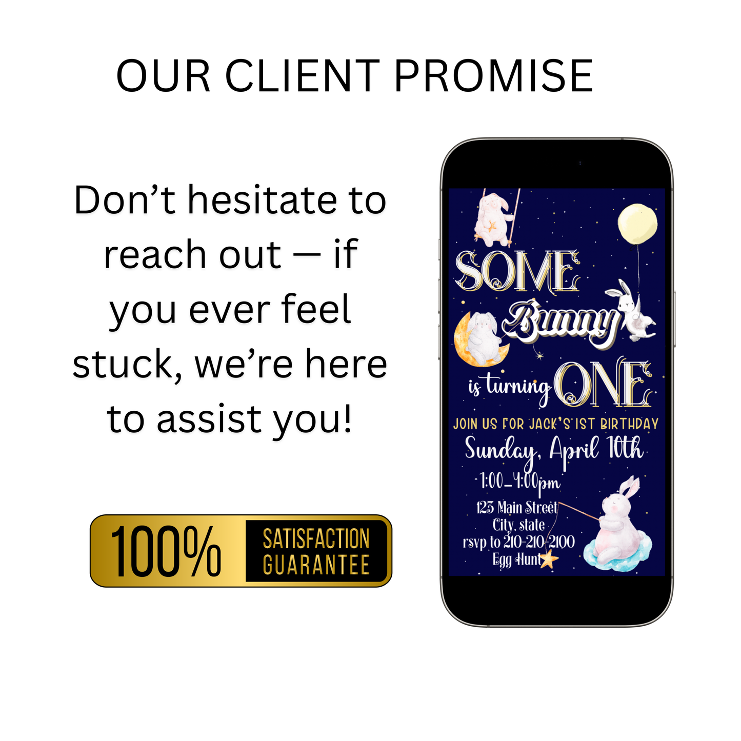 Digitale Ostereinladung, animierte Einladung zum Ostergeburtstag, digitale Vorlage „Ein Hase liebt dich“, digitale Einladung zur Babyparty mit Hasenmotiv, Canva-Vorlage