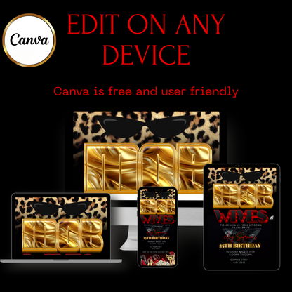 Mob Wife Video | Invitation Glam Mafia Party Invite | Canva Template