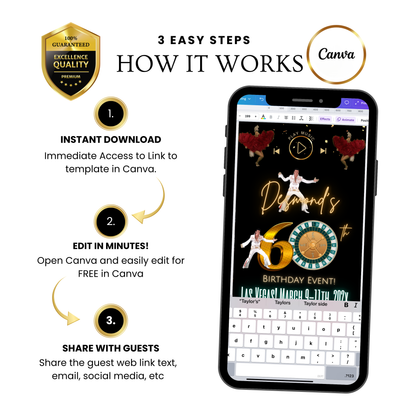 Las Vegas Website Invitation | Las Vegas RSVP Itinerary Website | Canva Website Template