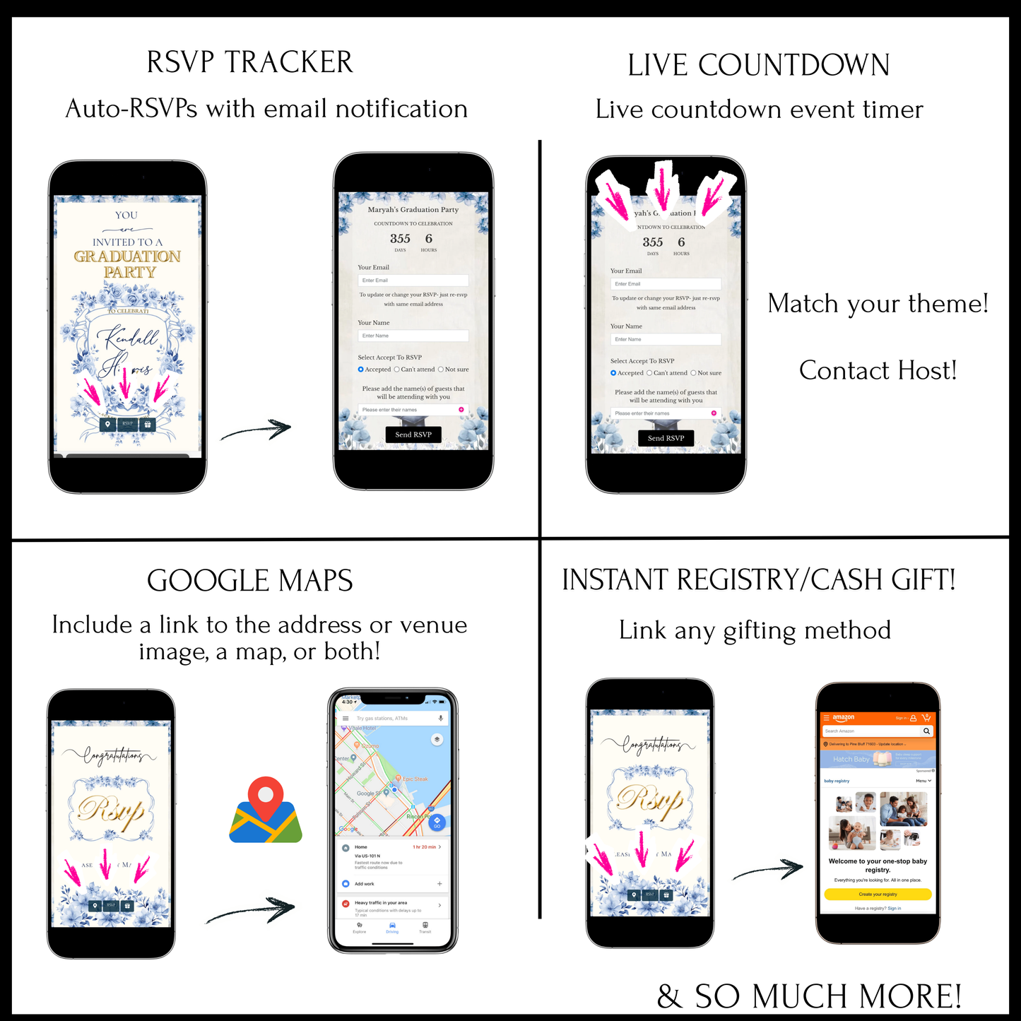 Gold Quinceañera Video Invite | Sweet 15 16 Quince RSVP Tracker | Editable Canva Evite Template