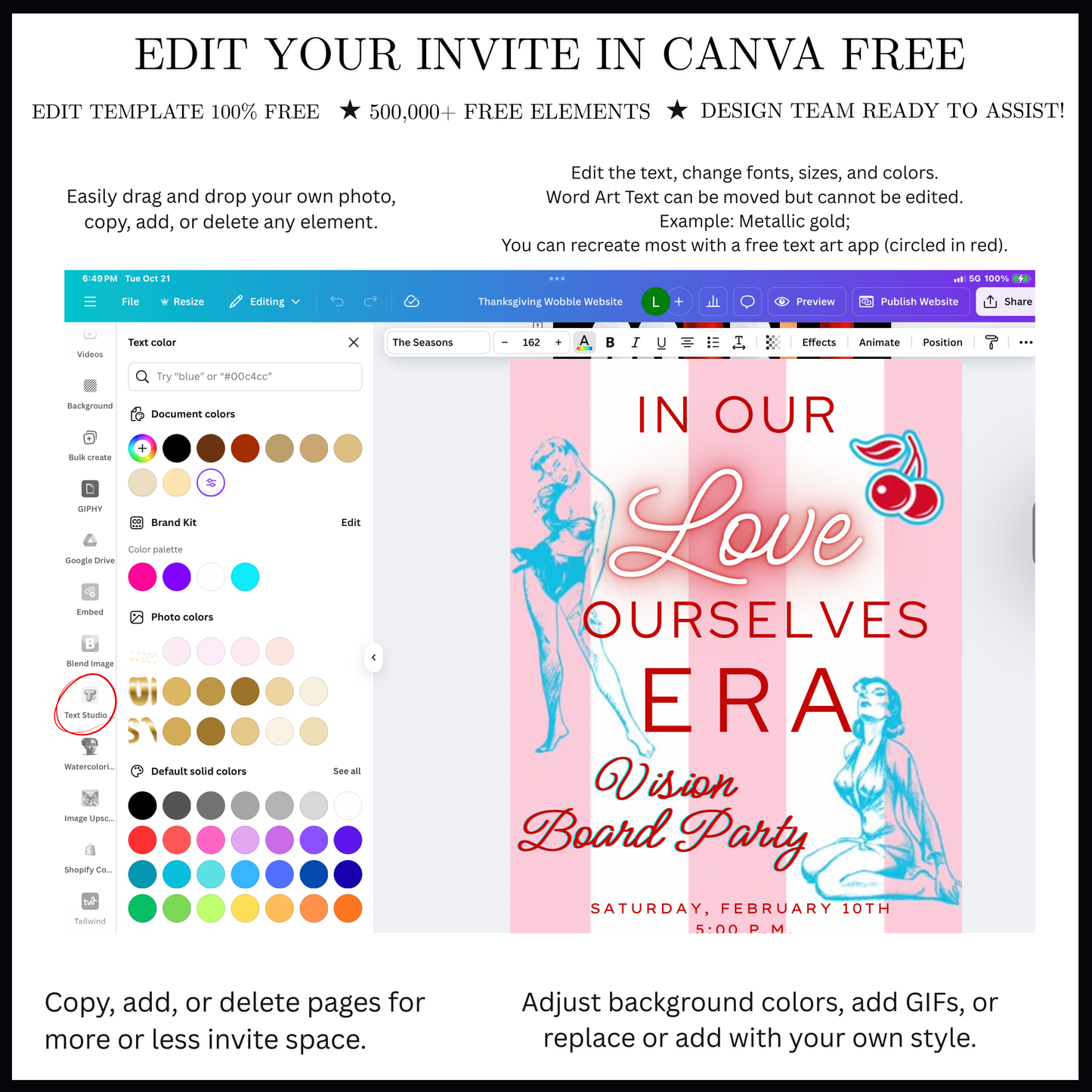 In my Love Era Valentines Party Video Invitation | Editable Canva Evite Template