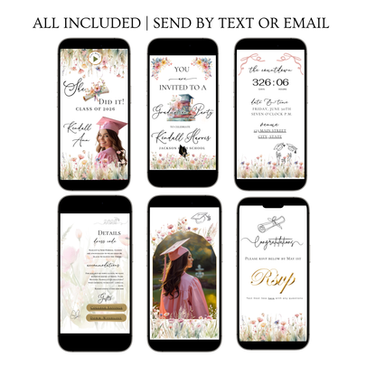 2026 Graduation Website Invitation | Spring Floral Canva Website RSVP Template with Music | Spring Floral for her