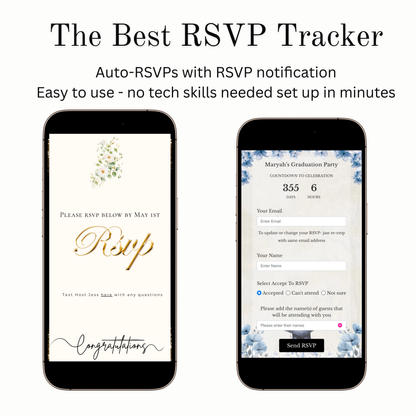 2026 Graduation Website Invitation | Canva Website RSVP Template with Music | Spring Floral for her