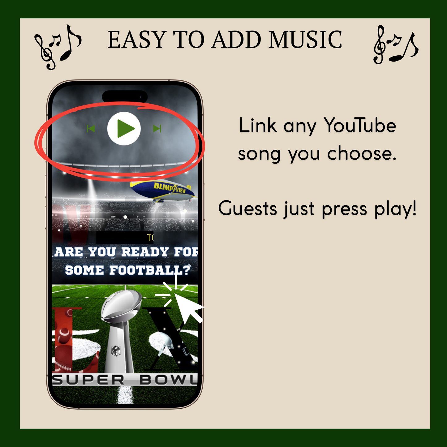 Super Bowl LX Video Invitation and RSVP Website | Game Day Party Invite | Digital Football Invite Template