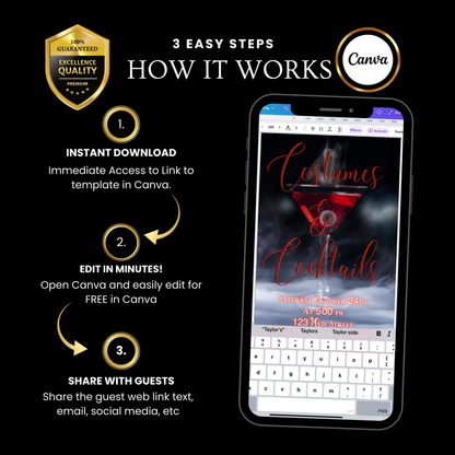 Halloween Video Invitation | Animated Halloween Digital Evite | Editable Canva Invite Template