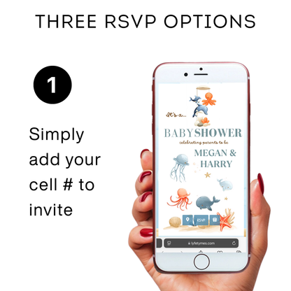 Under the Sea Baby Shower Video Invite with RSVP | Ocean Animal Canva Template Invite