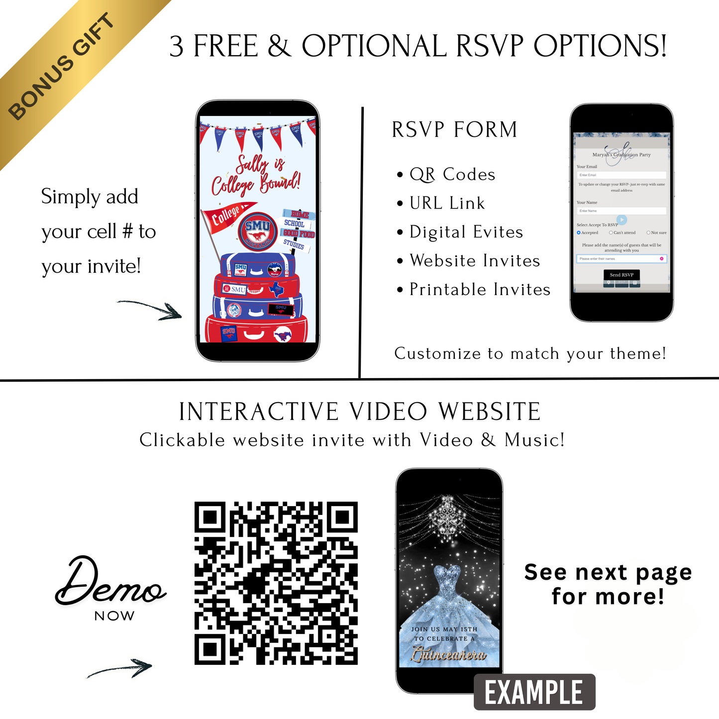 SMU Video Invitation | Animated SMU College Digital Evite | Editable Canva Invite Template