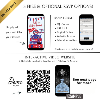 SMU Video Invitation | Animated SMU College Digital Evite | Editable Canva Invite Template
