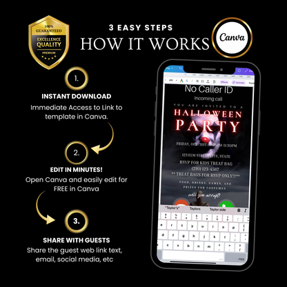 Halloween-Videoeinladung, bearbeitbare Einladung zum Thema „Schrei“