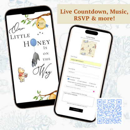 Winnie the Pooh Baby Shower Invite Website with RSVP