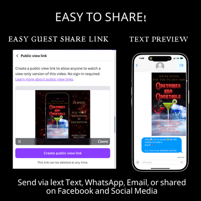 Halloween Video Invitation | Animated Halloween Digital Evite | Editable Canva Invite Template