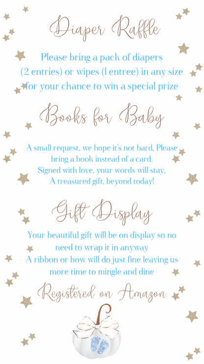 Baby Shower video invite - Blue pumpkin Baby Shower Evite - It’s a boy