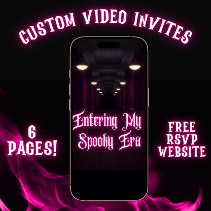 Halloween Video Invitation | Animated Halloween Digital Evite | Editable Canva Invite Template