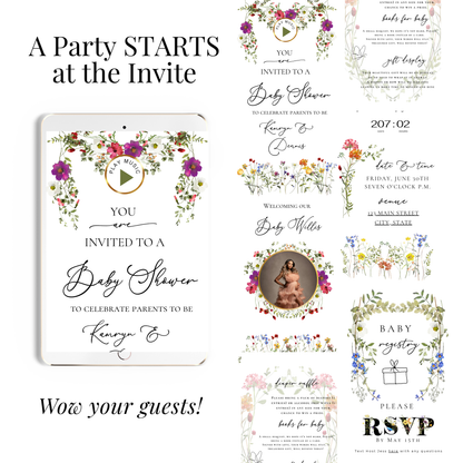 Wildflowers Baby Shower Invite Website with RSVP