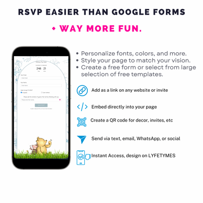 Winnie the Pooh Baby Shower Invite Website with RSVP